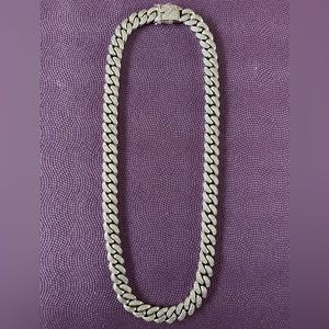 White gold 12mm iced out Cuban link chain